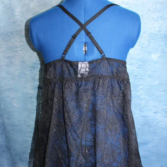 Apt. 9 Black Red Lace Crossed Back Babydoll Lingerie Size L - Picture 5 of 9